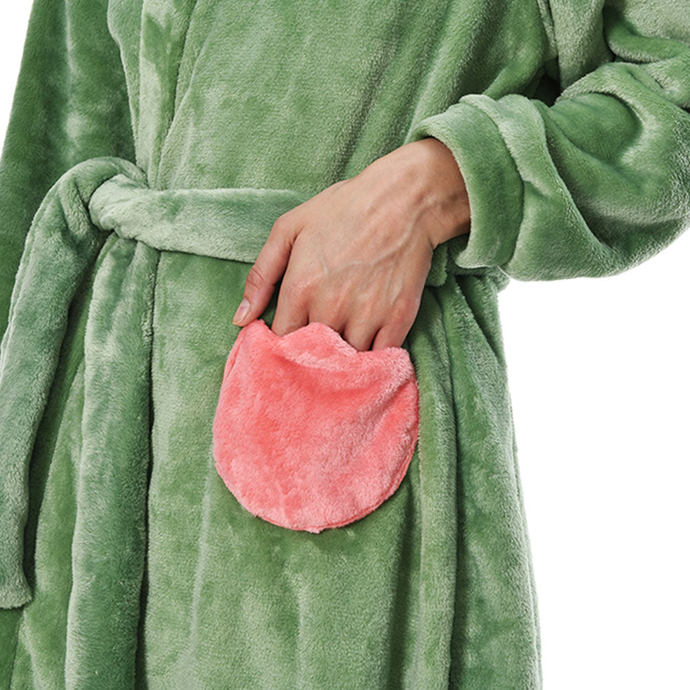 OLAOLA Women Adult Dinosaurs Animal Onesie Plush Bathrobe Soft Flannel Warm Home Robe