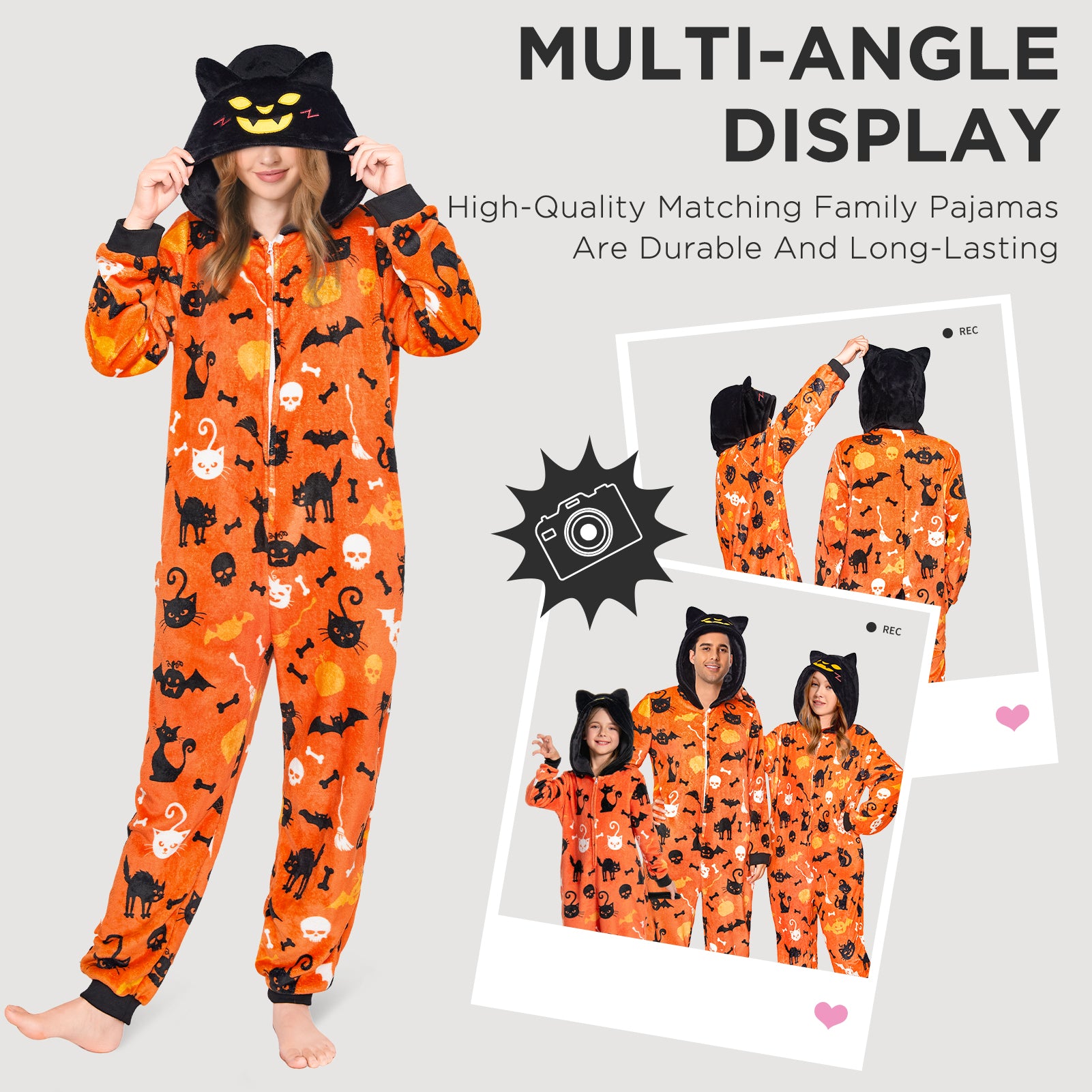 OLAOLA Yellow Printed Cat Pajamas Plush Animals Onesie Adult Soft Sleepwear Halloween Carnival Suit