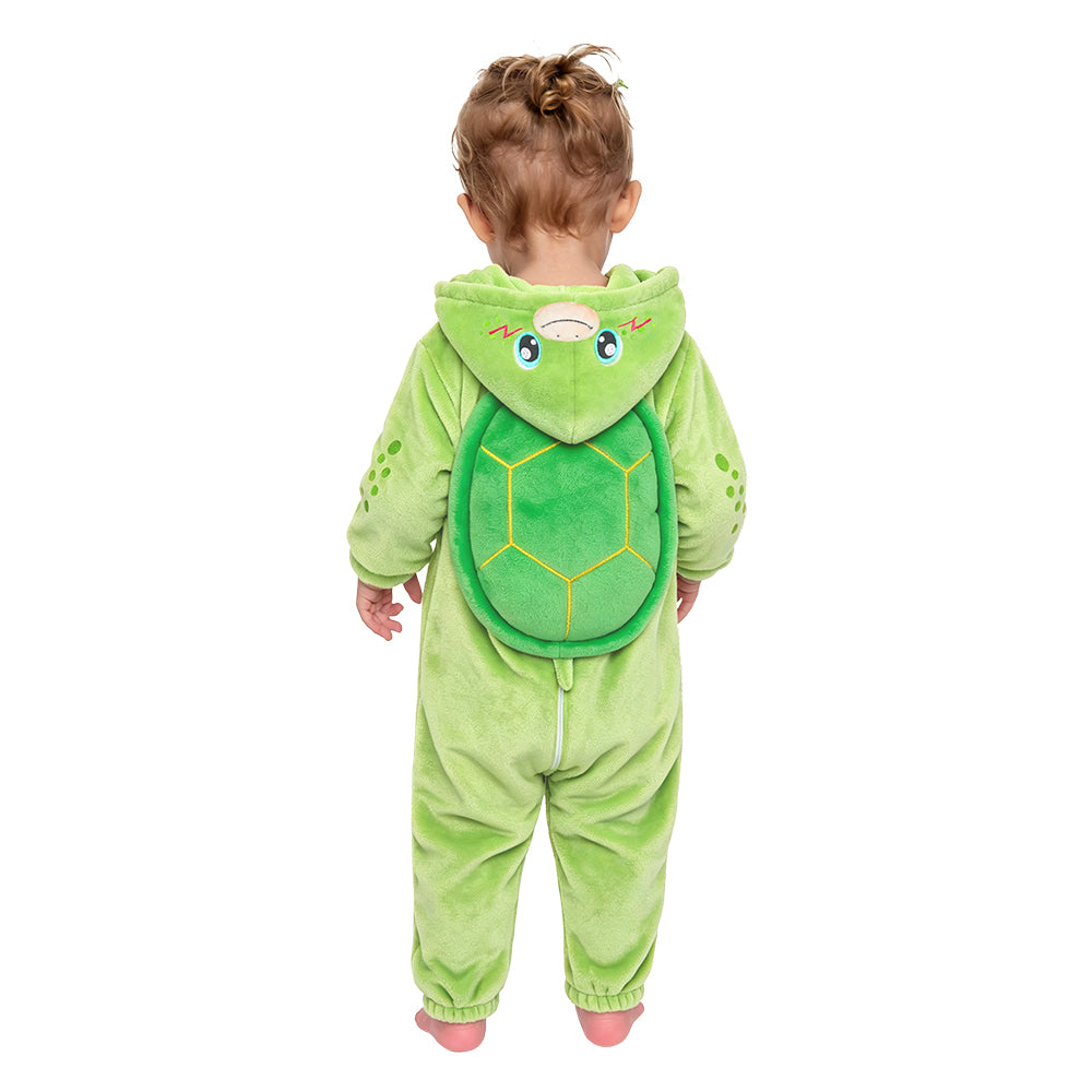 OLAOLA Baby Green Turtle Jumpsuit Animal Onesie Cozy Flannel Pajamas Plush Toddler Romper Infant Outfits Halloween Suit