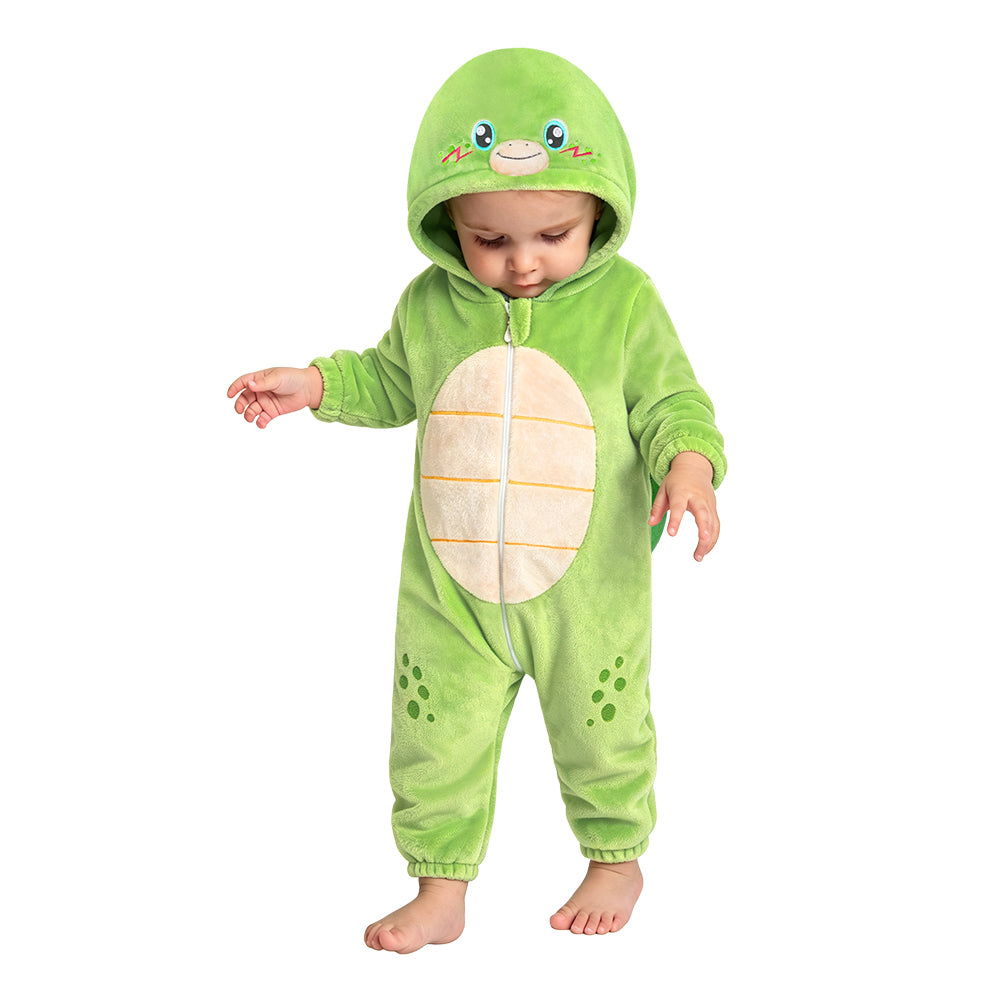 OLAOLA Baby Green Turtle Jumpsuit Animal Onesie Cozy Flannel Pajamas Plush Toddler Romper Infant Outfits Halloween Suit