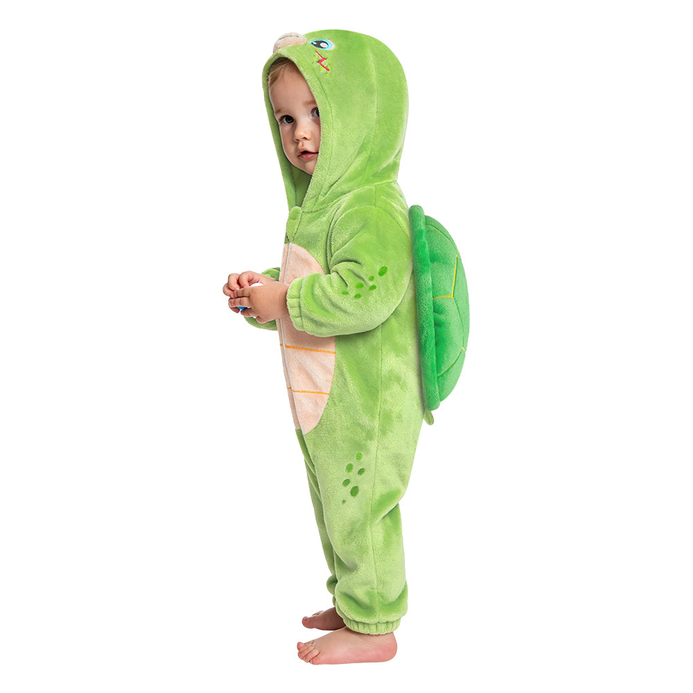 OLAOLA Baby Green Turtle Jumpsuit Animal Onesie Cozy Flannel Pajamas Plush Toddler Romper Infant Outfits Halloween Suit