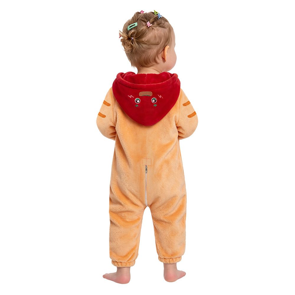 OLAOLA Baby Hot Dog Infant Jumpsuit Animal Costume Unisex Toddler Onesie Soft Cozy Flannel Halloween Cosplay Romper