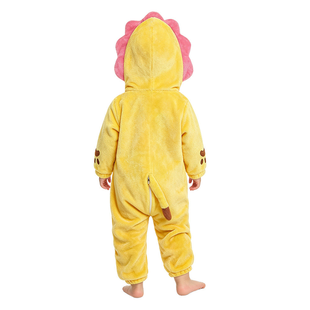 OLAOLA Baby Lion Jumpsuit Animal Onesie Cozy Flannel Pajamas Toddler Romper Plush Dress Up Infant Outfits Halloween Suit