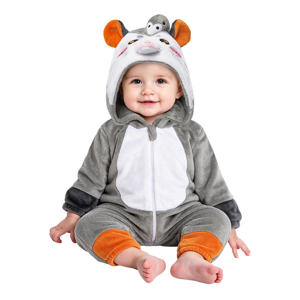 OLAOLA Baby Opossum Jumpsuit Pajamas Animal Onesie Toddler Romper Plush Dress Up Infant Outfits Halloween Suit