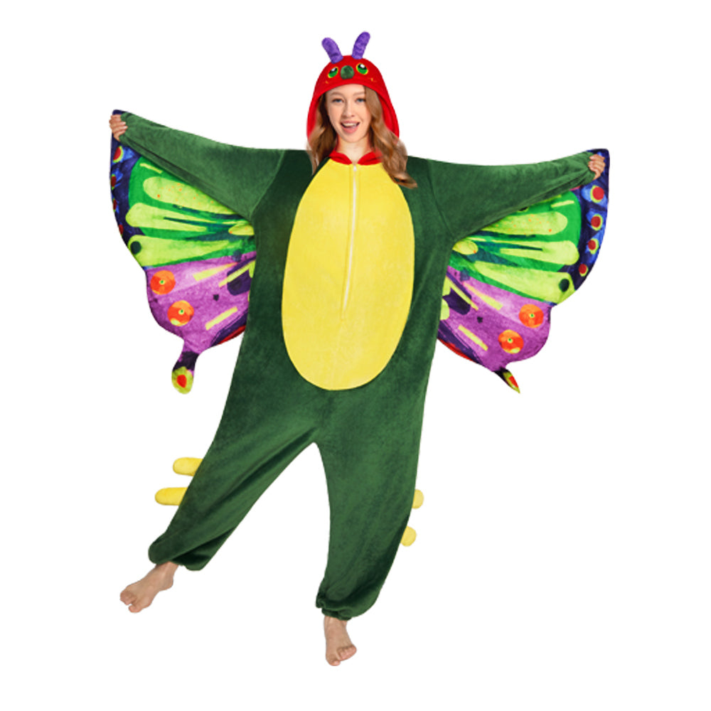 OLAOLA Butterfly Pajamas Animals Onesie Plush Warm Home One Piece For Adult Unisex Halloween Costume