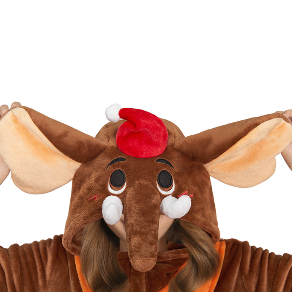 OLAOLA Elephant Pajamas Animals Onesie Plush Warm Home One Piece For Adult Unisex Halloween Costume