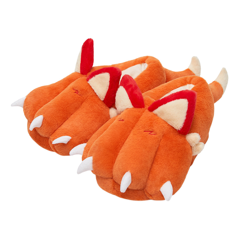 OLAOLA Fox Paw Slippers Warm Plush Animal Indoor Non-slip Home Fluffy Thick Bottom Shoes Gifts For Birthday Christmas