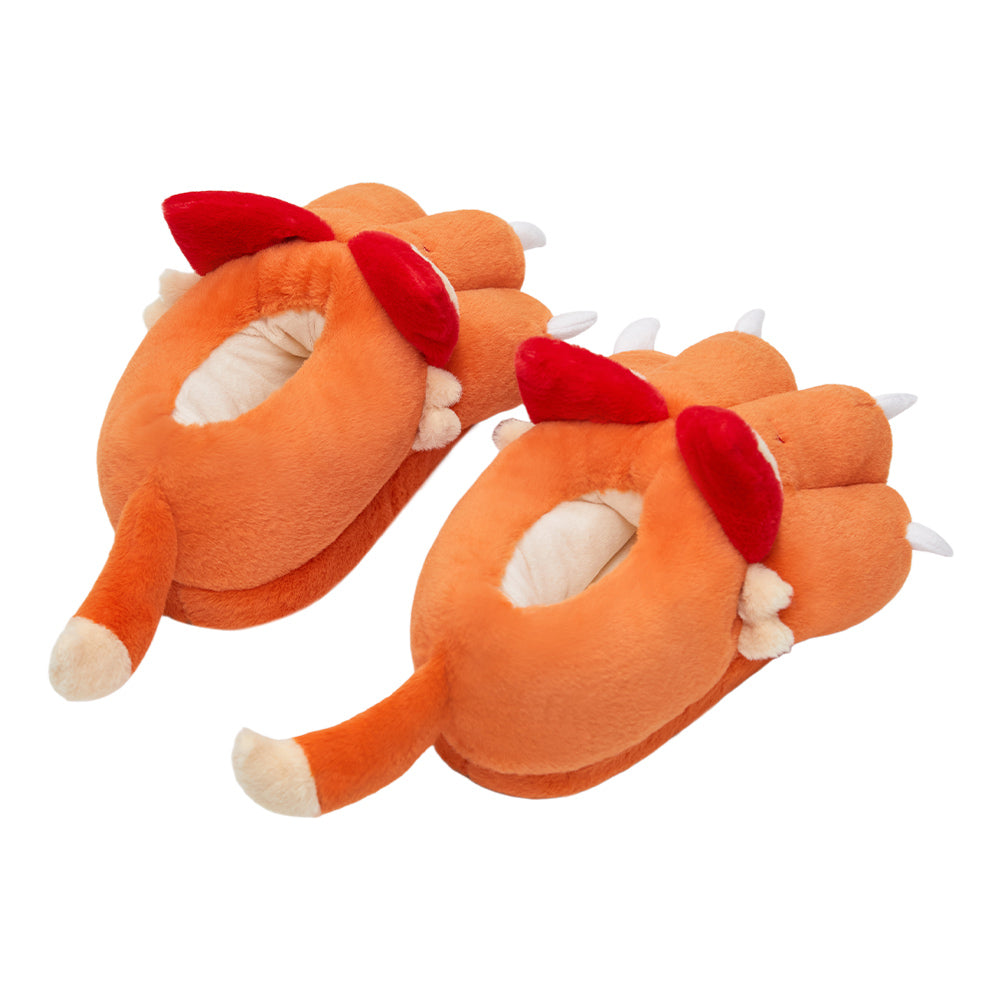OLAOLA Fox Paw Slippers Warm Plush Animal Indoor Non-slip Home Fluffy Thick Bottom Shoes Gifts For Birthday Christmas