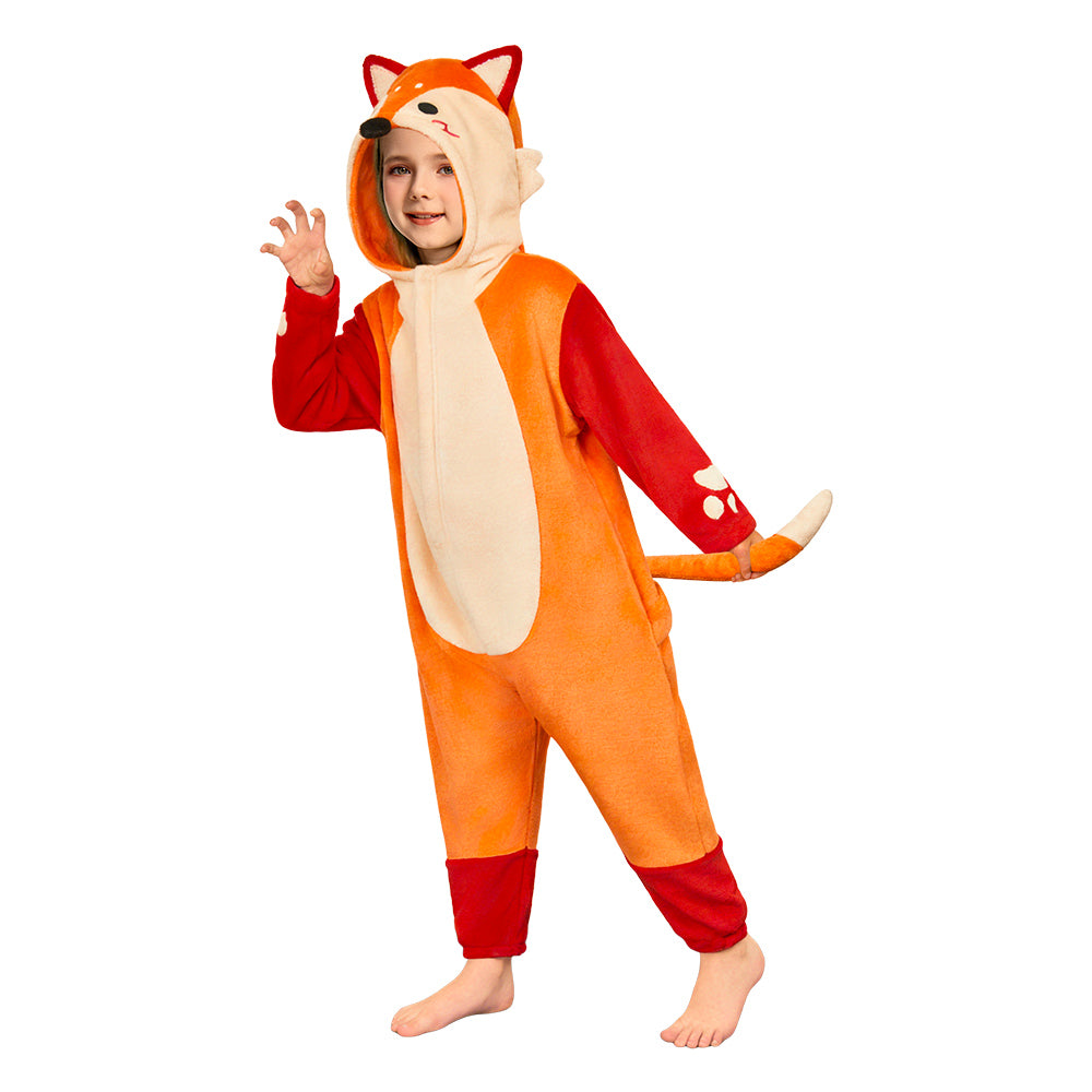 OLAOLA Kids Fox Pajamas Animals Onesie Plush Cozy One Piece Sleepwear Halloween Christmas Suit