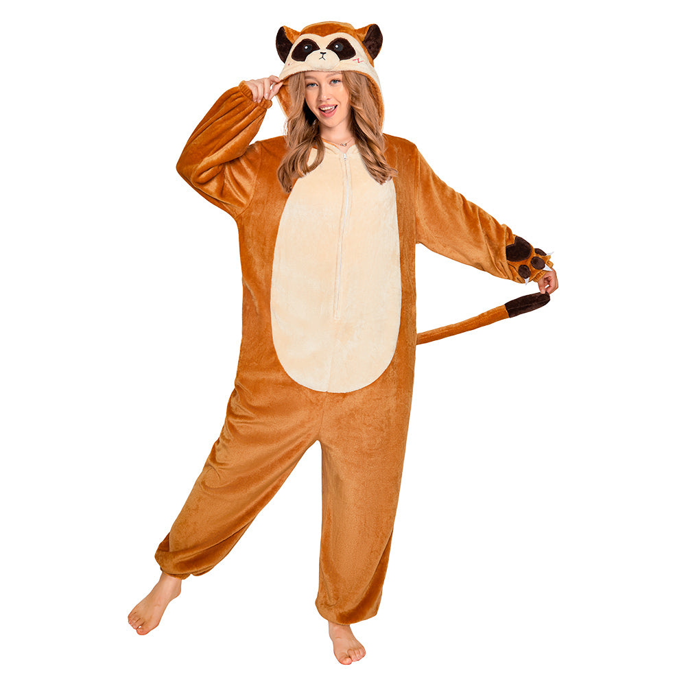 OLAOLA Meerkat Pajamas Animals Onesie Plush Warm Home One Piece For Adult Unisex Halloween Costume