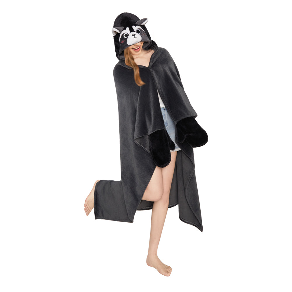 OLAOLA Raccoon Air Conditioning Blanket Animals Onesie Plush Warm Home One Piece For Adult Unisex