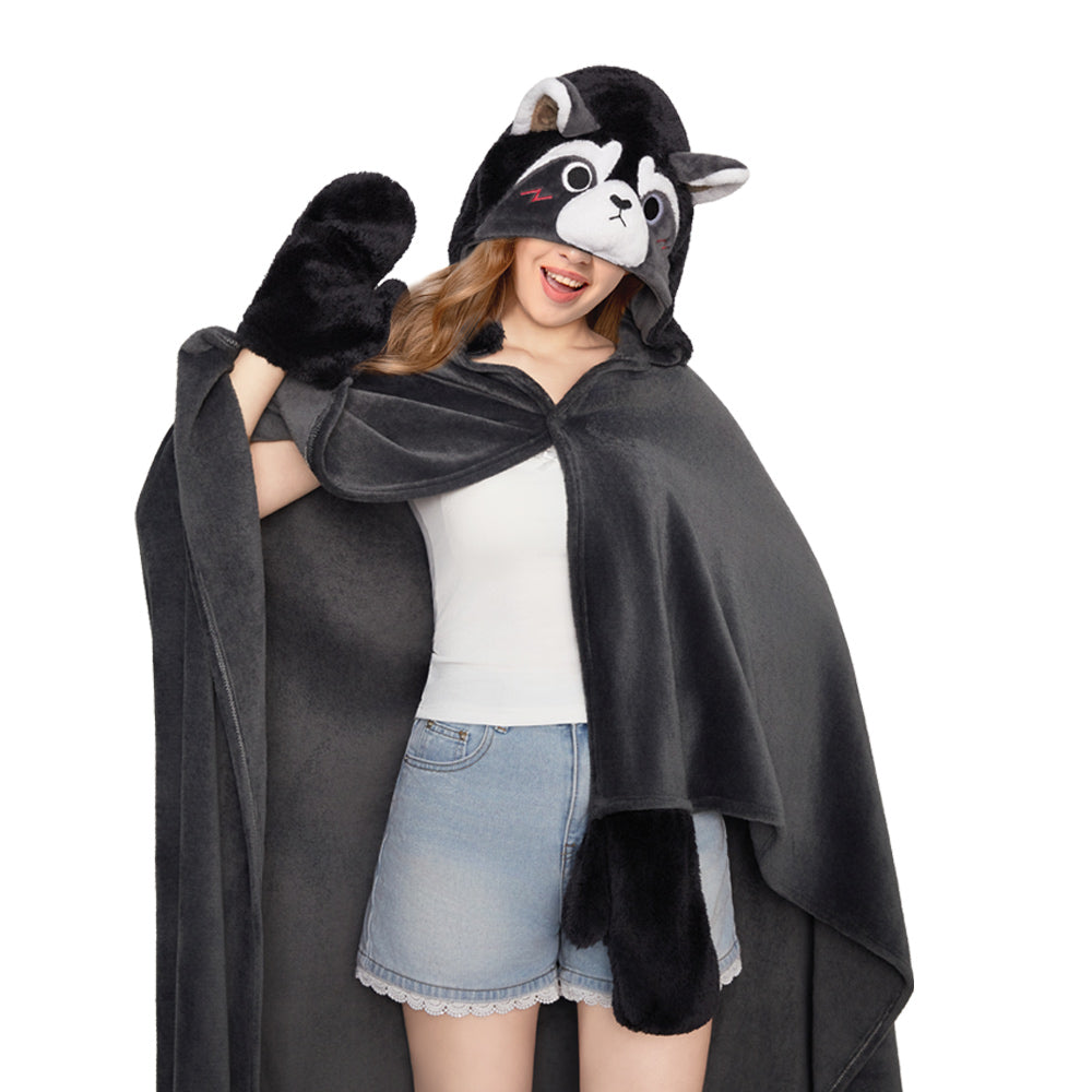 OLAOLA Raccoon Air Conditioning Blanket Animals Onesie Plush Warm Home One Piece For Adult Unisex