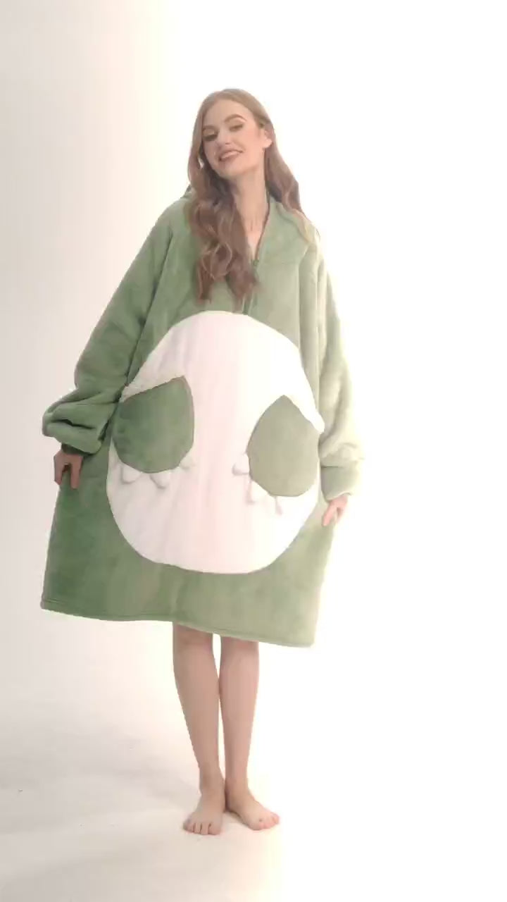 OLAOLA Dinosaur Wearable Blanket Hoodie Animals Onesie Oversized Soft Homwear With Giant Pocket For Adult