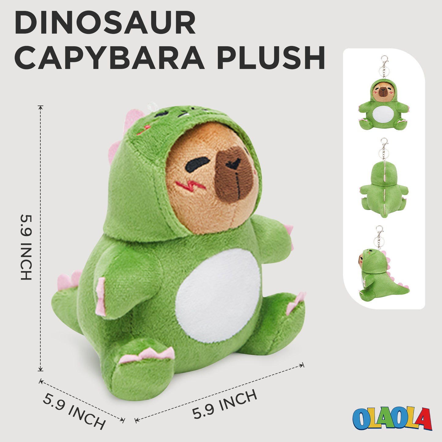 15CM OLAOLA Dinosaur Keychain Plush Toys Soft Stuffed Dolls Animals Props Plushies Birthday Gift