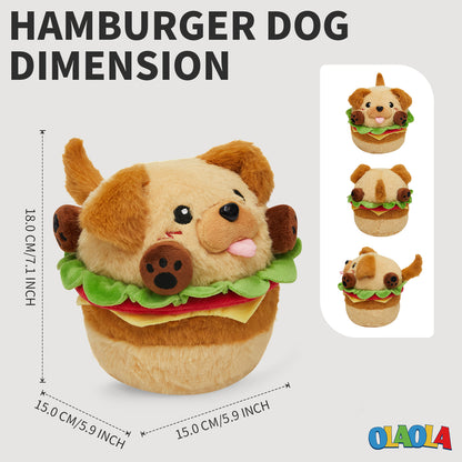 18CM OLAOLA Original Cute Hamburger Puppy Dog Dolls Soft Stuffed Dolls Animals Food Plush Toys Plushies Birthday Gift