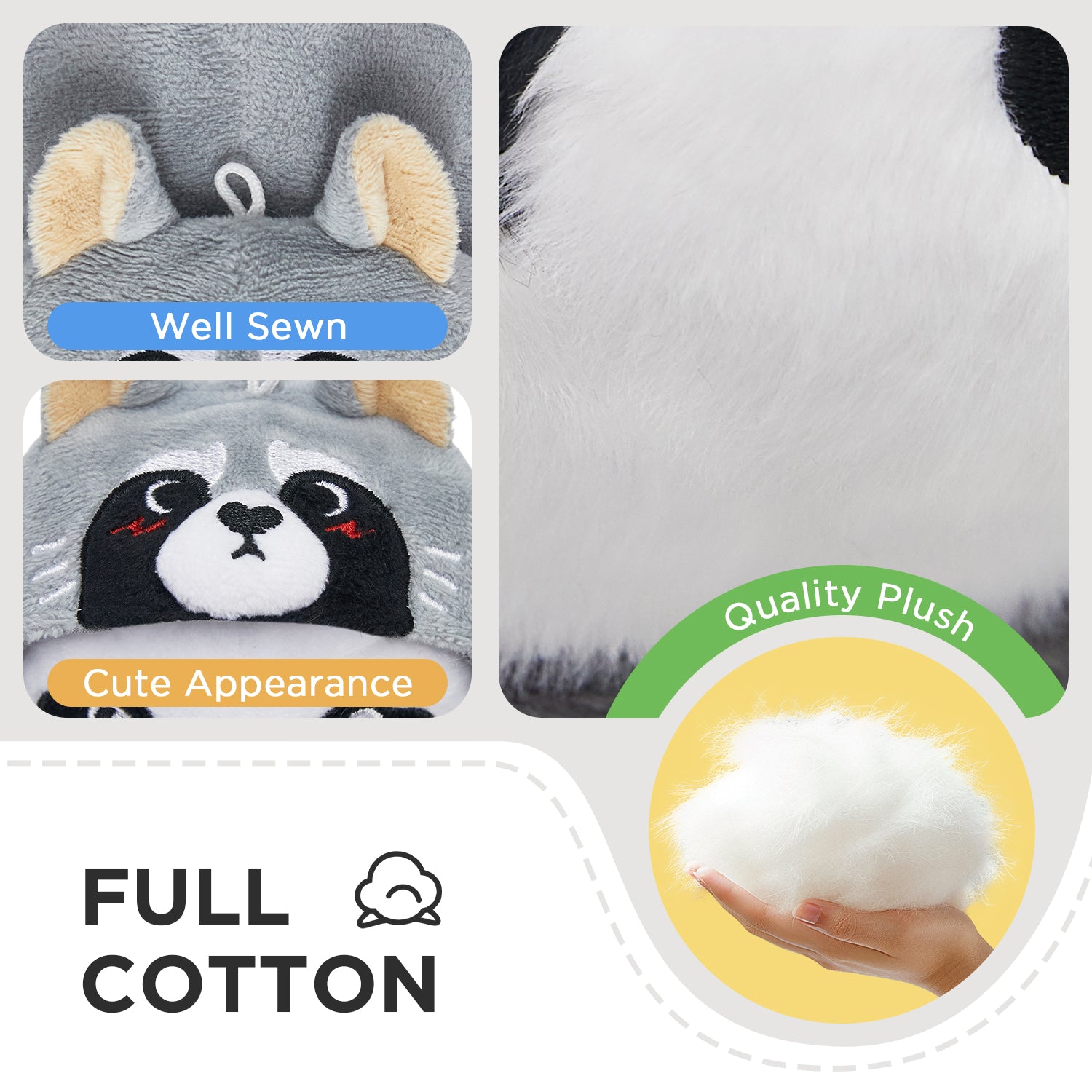 18CM OLAOLA Raccoon Keychain Plush Toys Soft Stuffed Dolls Animals Props Plushies Birthday Gift