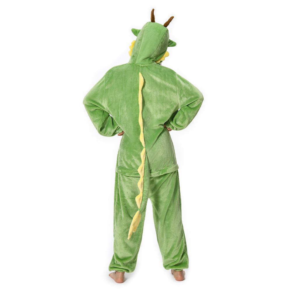 OLAOLA Unisex Adult Plush Oriental Dragon Animals Onesie Pajamas Warm Home One-Piece Sleepwear