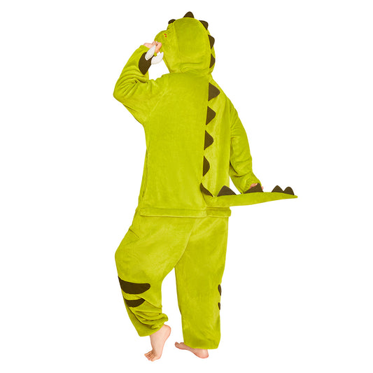 OLAOLA Green Tyrannosaurus Rex Pajamas Unisex Adult Dinosaur Plush Animals Onesie Sleepwear Halloween Costume
