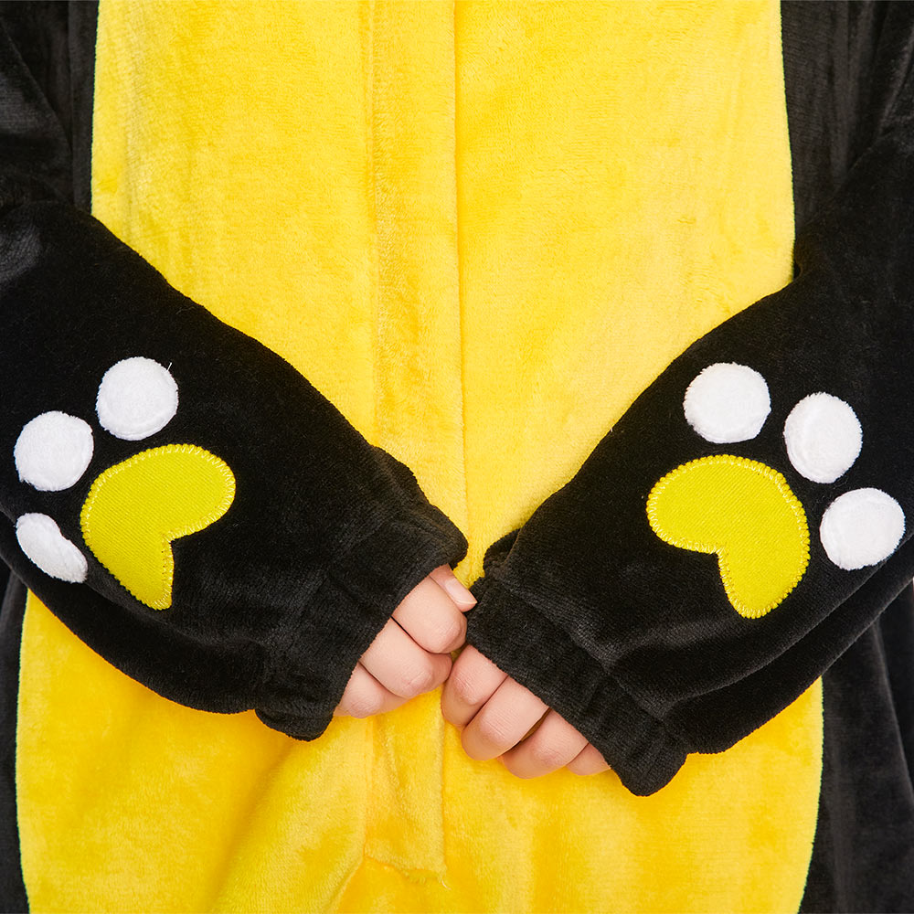 OLAOLA Star Black Cat Costume Unisex Adult Plush Animals Onesie Pajamas Warm Home Pet One-Piece Sleepwear
