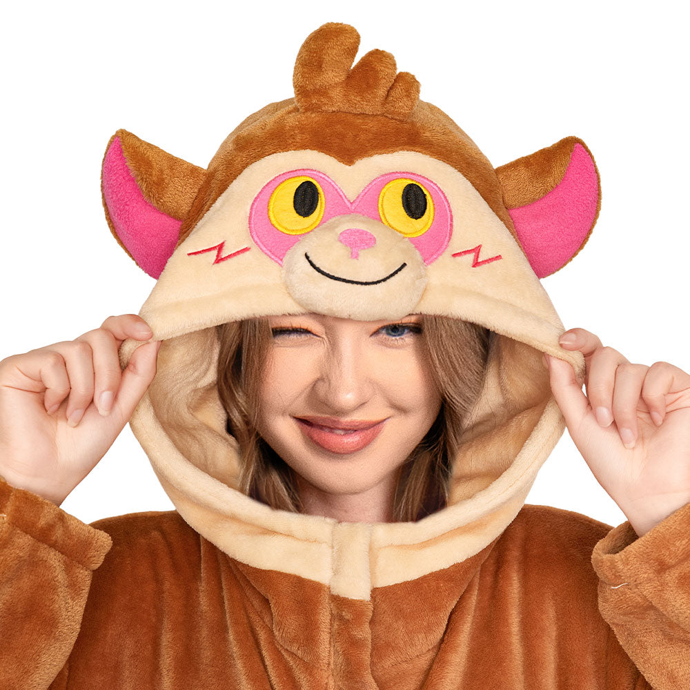 OLAOLA Monkey Pyjamas Unisex Adult Plush Animals Onesie Halloween Pajamas Warm Home One-Piece Sleepwear