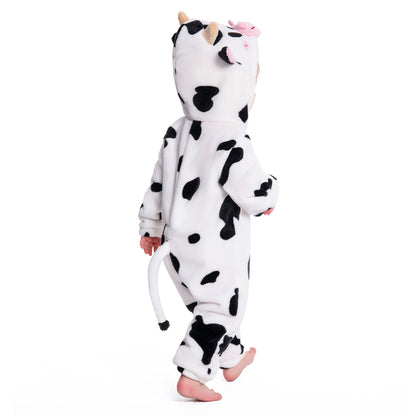 OLAOLA Baby Cow Pajamas Cattle Animal Onesie Toddler Romper Plush Dress Up Infant Outfits Sleepwear Party