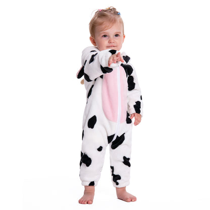 OLAOLA Baby Cow Pajamas Cattle Animal Onesie Toddler Romper Plush Dress Up Infant Outfits Sleepwear Party