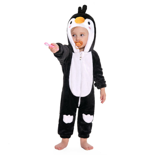 OLAOLA Baby Penguin Pajamas Animal Onesie Toddler Romper Plush Dress Up Infant Outfits Birthday Party Sleepwear
