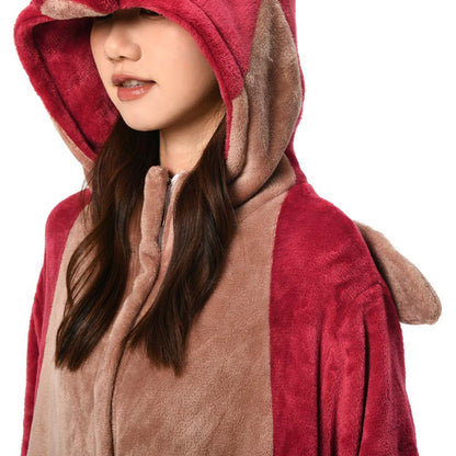 OLAOLA Unisex Adult Plush Red Dragon Animals Onesie Pajamas Warm Home One-Piece Sleepwear