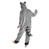 OLAOLA Unisex Adult Plush Light Gray Raccoon Animals Onesie Pajamas Warm Home One-Piece Sleepwear