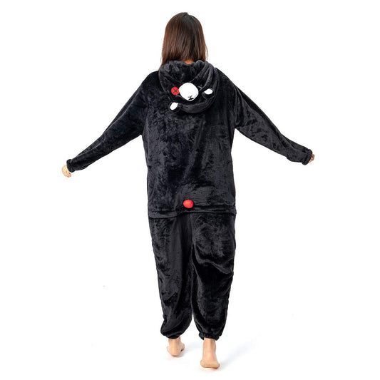 OLAOLA Unisex Adult Plush Black Bear Animals Onesie Pajamas Warm Home One-Piece Sleepwear