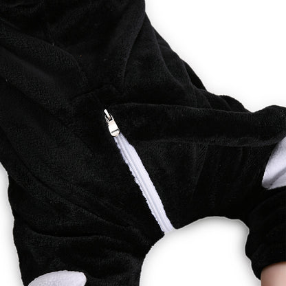 OLAOLA Baby Black Cat Pajamas Animal Onesie Toddler Romper Plush Dress Up Infant Outfits Halloween Suit