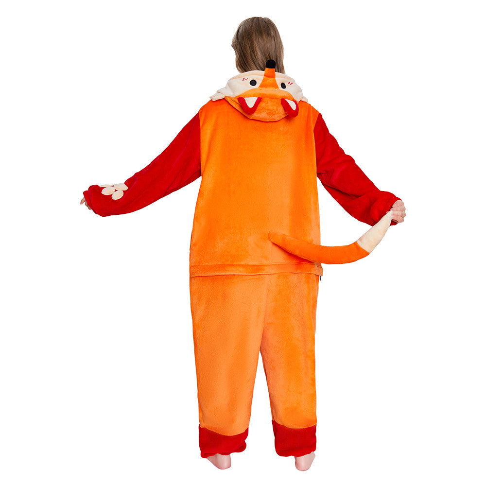OLAOLA Fox Pajamas Animals Onesie Plush Warm Home One Piece Homewear For Adult Sleepwear Pyjama Party Suit