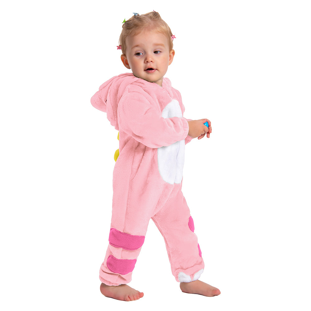 OLAOLA Baby Pink Dinosaur Pajamas Animal Onesie Toddler Romper Plush Dress Up Infant Outfits Halloween Suit