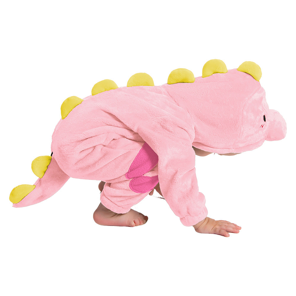 OLAOLA Baby Pink Dinosaur Pajamas Animal Onesie Toddler Romper Plush Dress Up Infant Outfits Halloween Suit