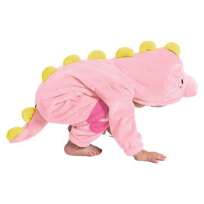 OLAOLA Baby Pink Dinosaur Pajamas Animal Onesie Toddler Romper Plush Dress Up Infant Outfits Halloween Suit