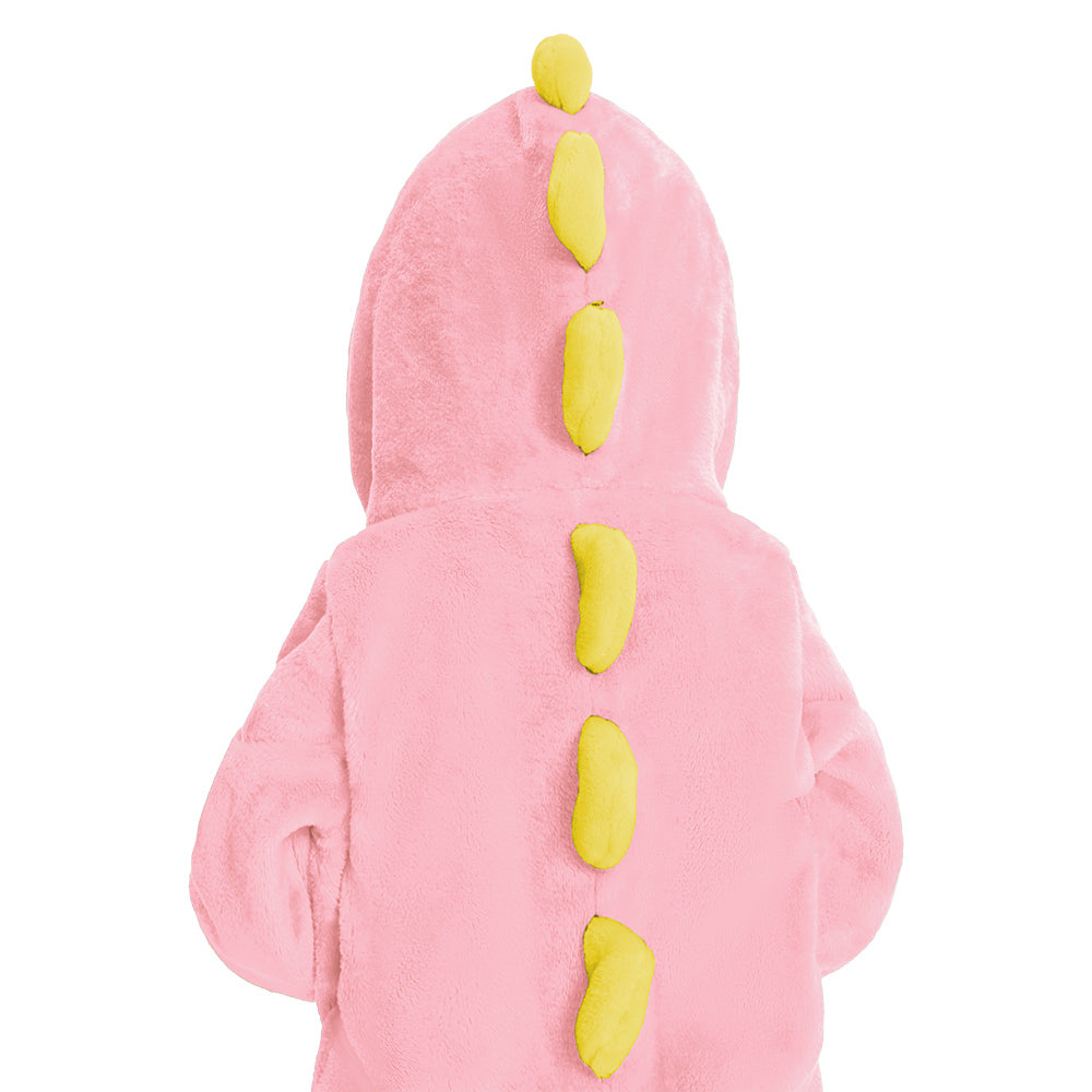 OLAOLA Baby Pink Dinosaur Pajamas Animal Onesie Toddler Romper Plush Dress Up Infant Outfits Halloween Suit