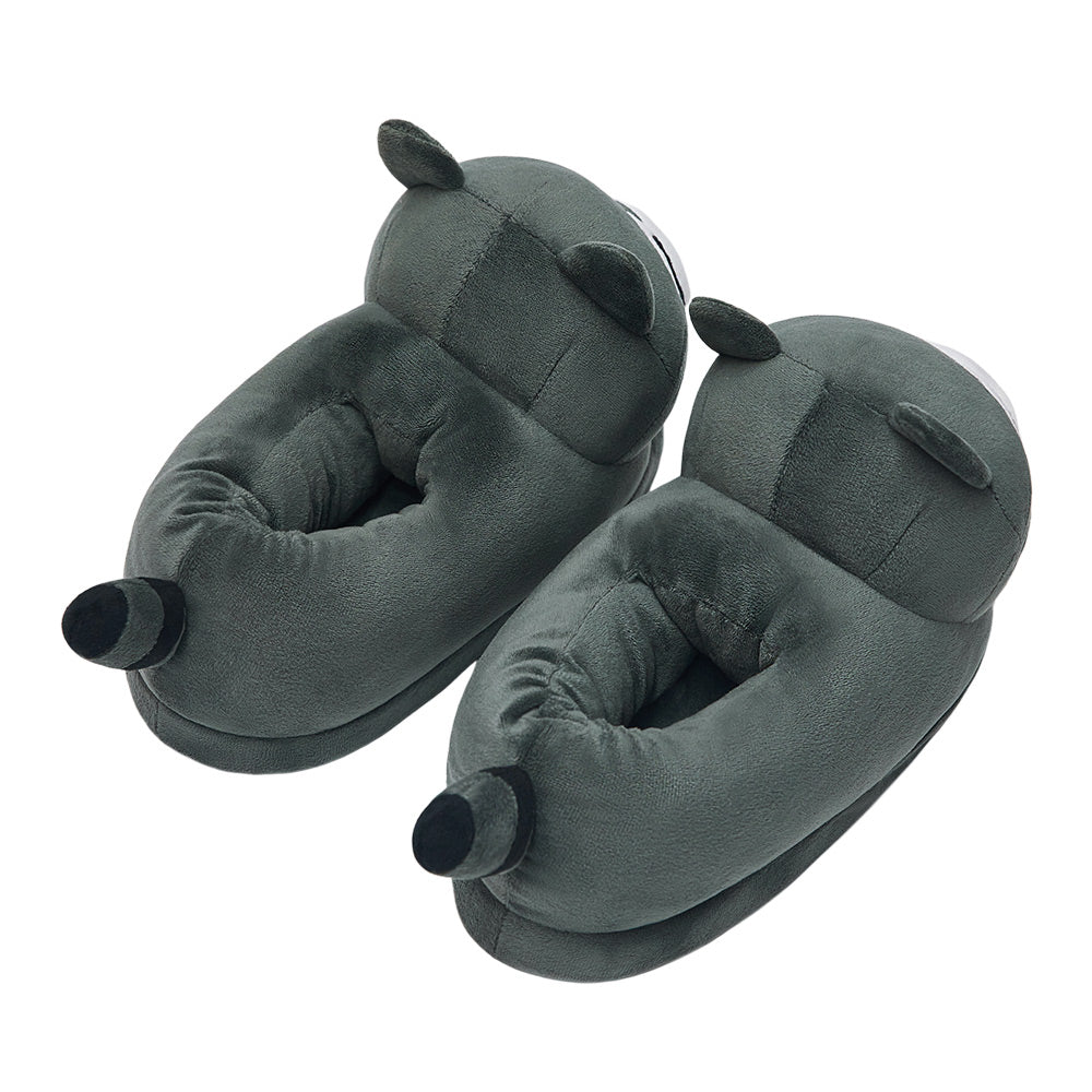 OLAOLA Raccoon Slippers Warm Plush Animal Indoor Non-slip Home Fluffy Thick Bottom Shoes Gifts For Birthday Christmas