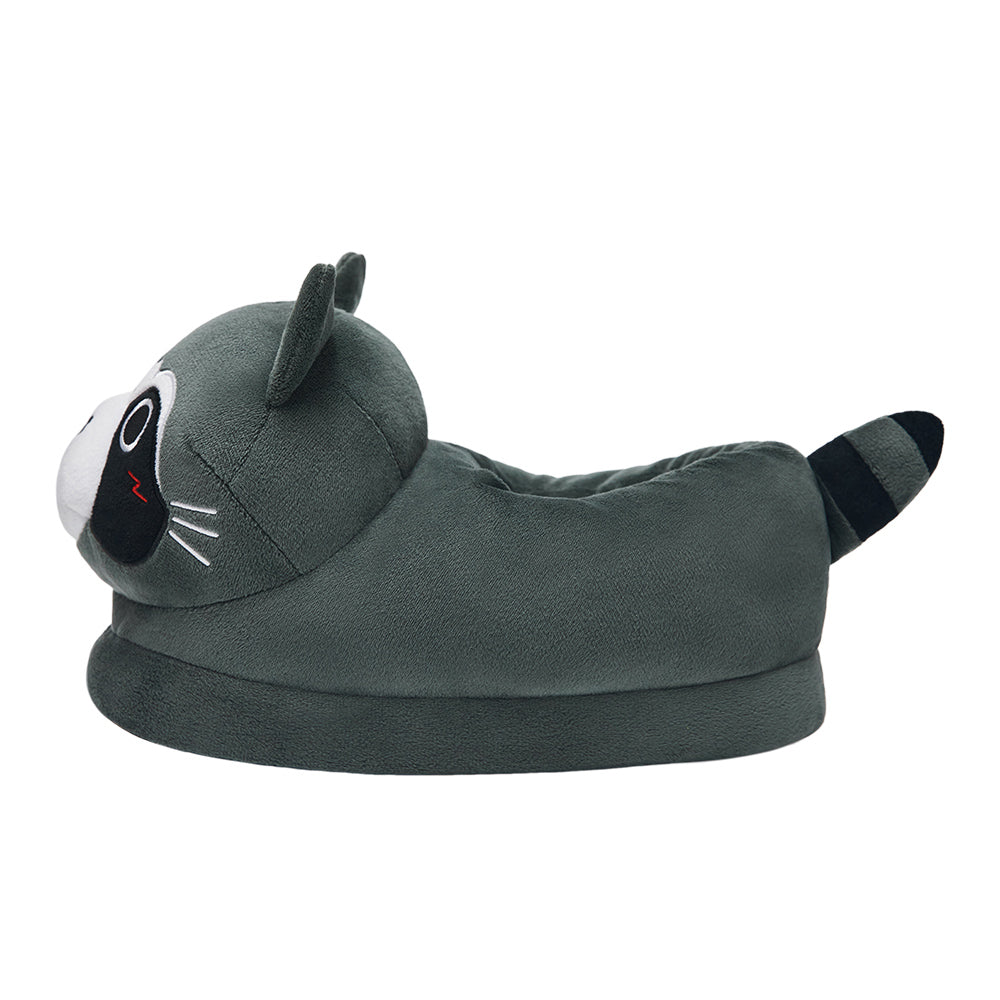 OLAOLA Raccoon Slippers Warm Plush Animal Indoor Non-slip Home Fluffy Thick Bottom Shoes Gifts For Birthday Christmas