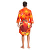 OLAOLA Men Turkey Kimono Robe Bathrobe Summer Printed Beach Smock Lightweight Outwear Open Front Long Cardigan Cloak