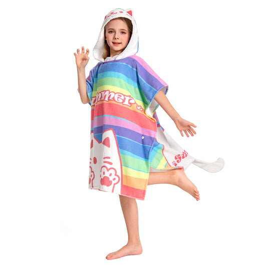 OLAOLA Kids Shark Animal Beach Bath Towels Blanket Plush Soft Coral Fleece Homewear Bath Hooded