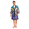 OLAOLA Men Lightweight Kimono Robe Butterfly Printed Pattern Beach Smock Animal Onesie Bathrobe Soft Casual Cloak