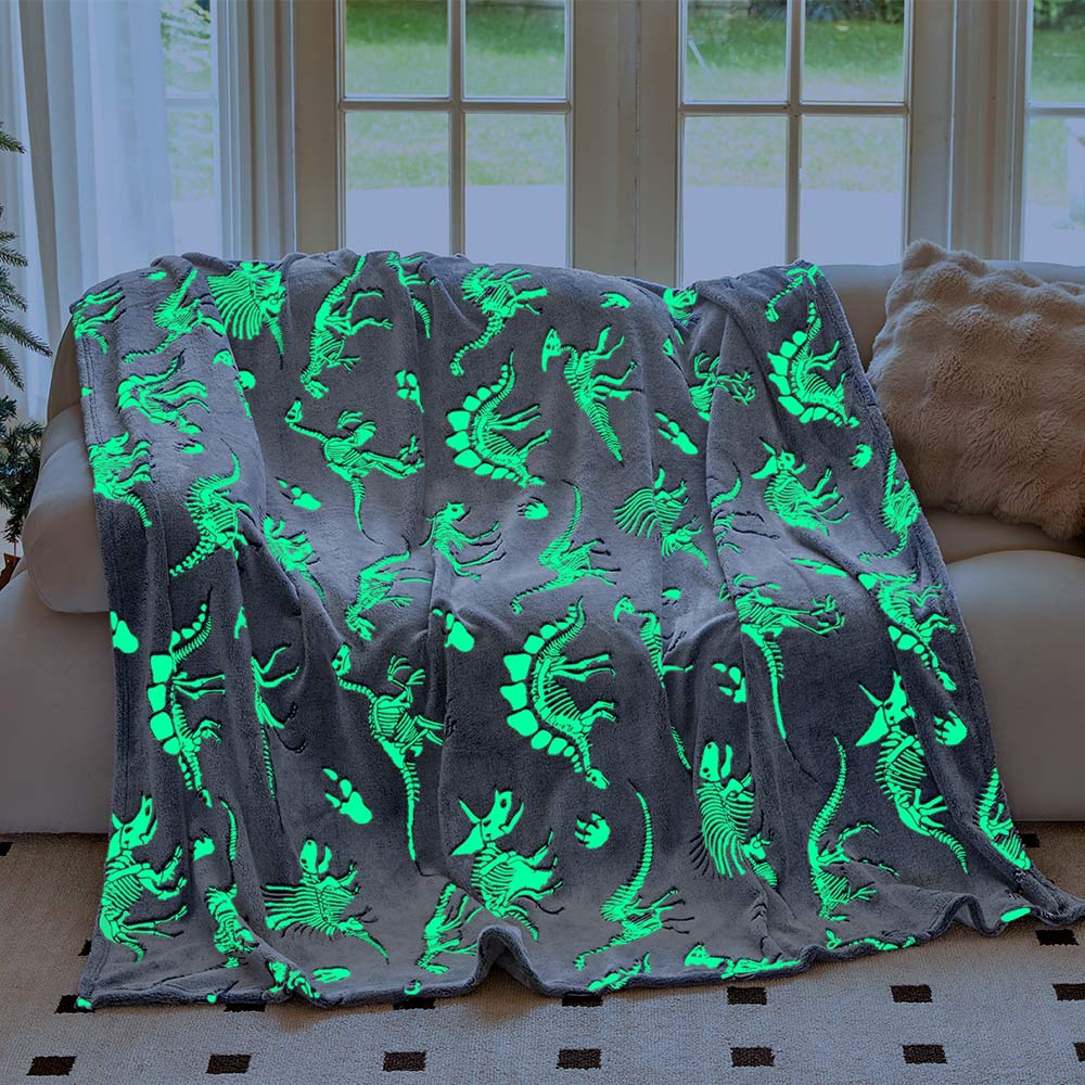 OLAOLA Dinosaur Fossil Cooling Blanket AC Comforters Nap Sleep Soft Bed Couch Sofa Throw Blanket