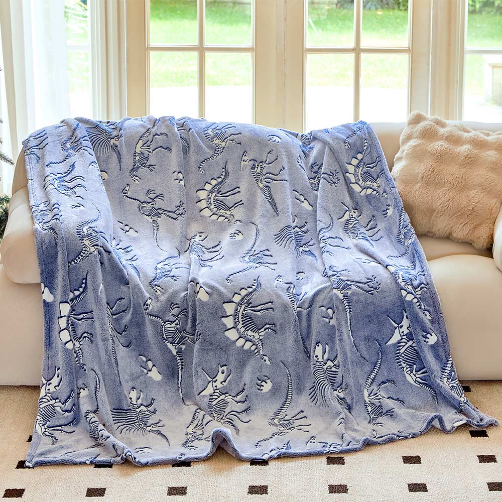 OLAOLA Dinosaur Fossil Cooling Blanket AC Comforters Nap Sleep Soft Bed Couch Sofa Throw Blanket