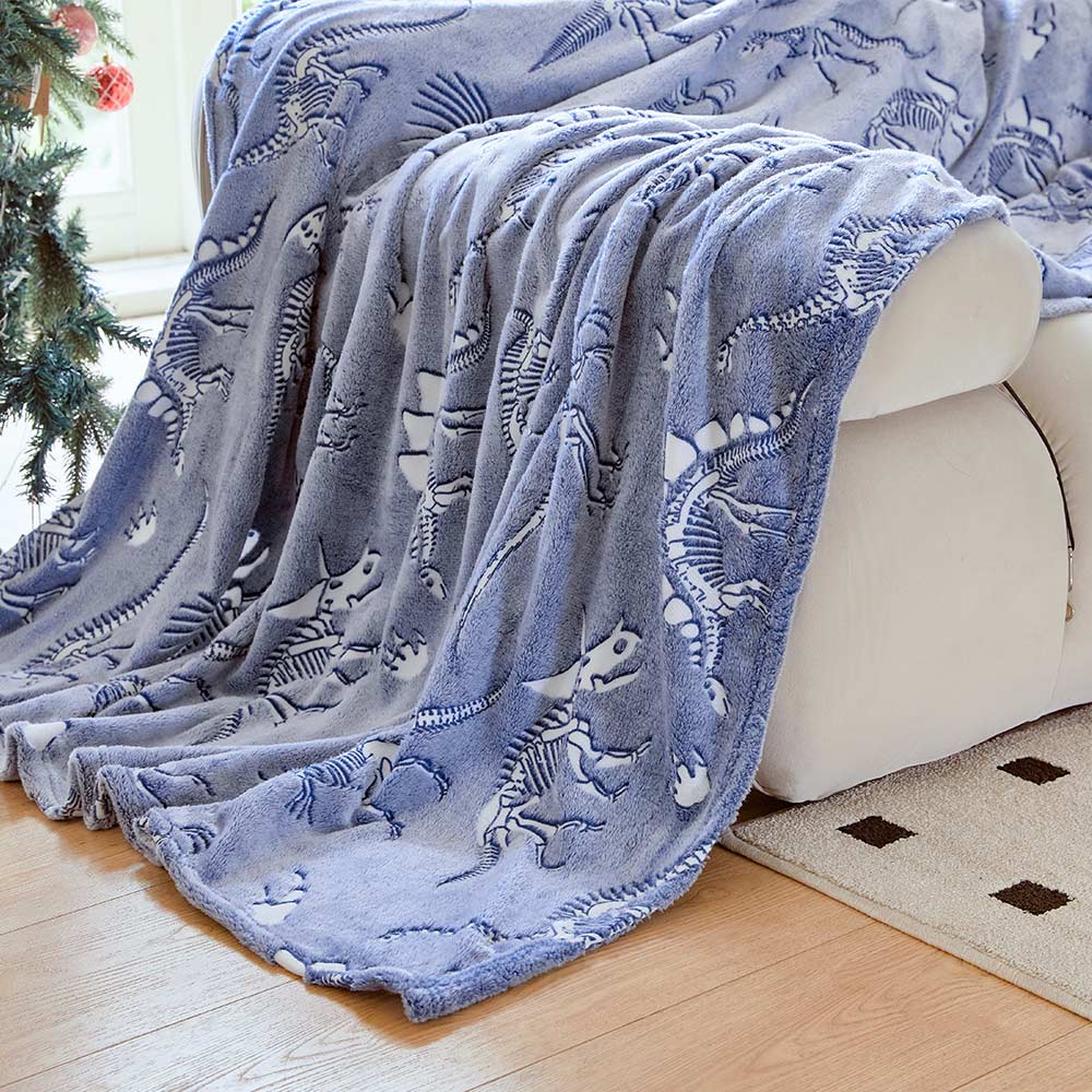 OLAOLA Dinosaur Fossil Cooling Blanket AC Comforters Nap Sleep Soft Bed Couch Sofa Throw Blanket