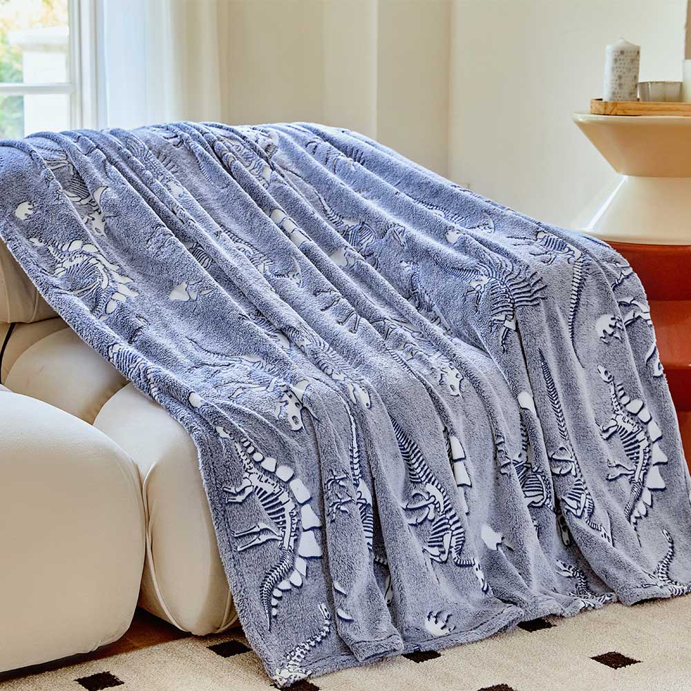 OLAOLA Dinosaur Fossil Cooling Blanket AC Comforters Nap Sleep Soft Bed Couch Sofa Throw Blanket