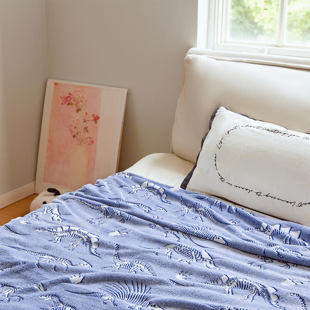 OLAOLA Dinosaur Fossil Cooling Blanket AC Comforters Nap Sleep Soft Bed Couch Sofa Throw Blanket