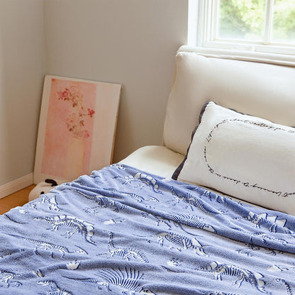 OLAOLA Dinosaur Fossil Cooling Blanket AC Comforters Nap Sleep Soft Bed Couch Sofa Throw Blanket