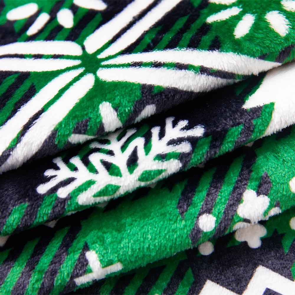 OLAOLA Green Snow Printed Checkered Fuzzy Plush Pajama Pants Drawstring Elastic Waist Wide Leg Pj Bottoms Lounge Pants Christmas Animals Onesie