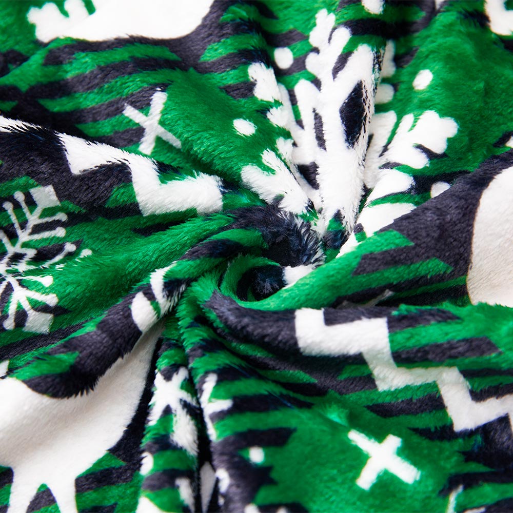 OLAOLA Green Snow Printed Checkered Fuzzy Plush Pajama Pants Drawstring Elastic Waist Wide Leg Pj Bottoms Lounge Pants Christmas Animals Onesie