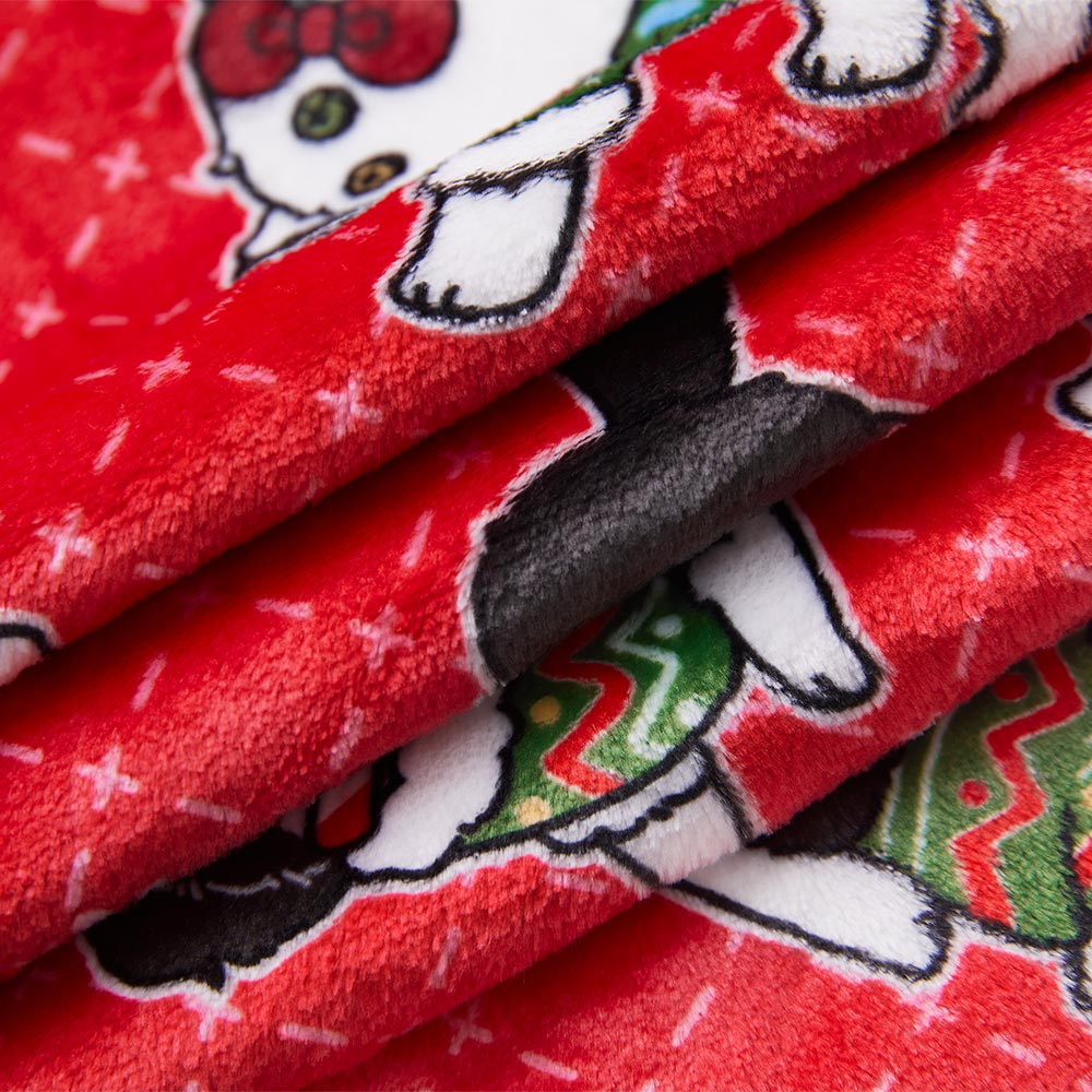 OLAOLA Christmas Dog Printed Fuzzy Plush Pajama Pants Drawstring Elastic Waist Wide Leg Pj Bottoms Lounge Pants Animals Onesie